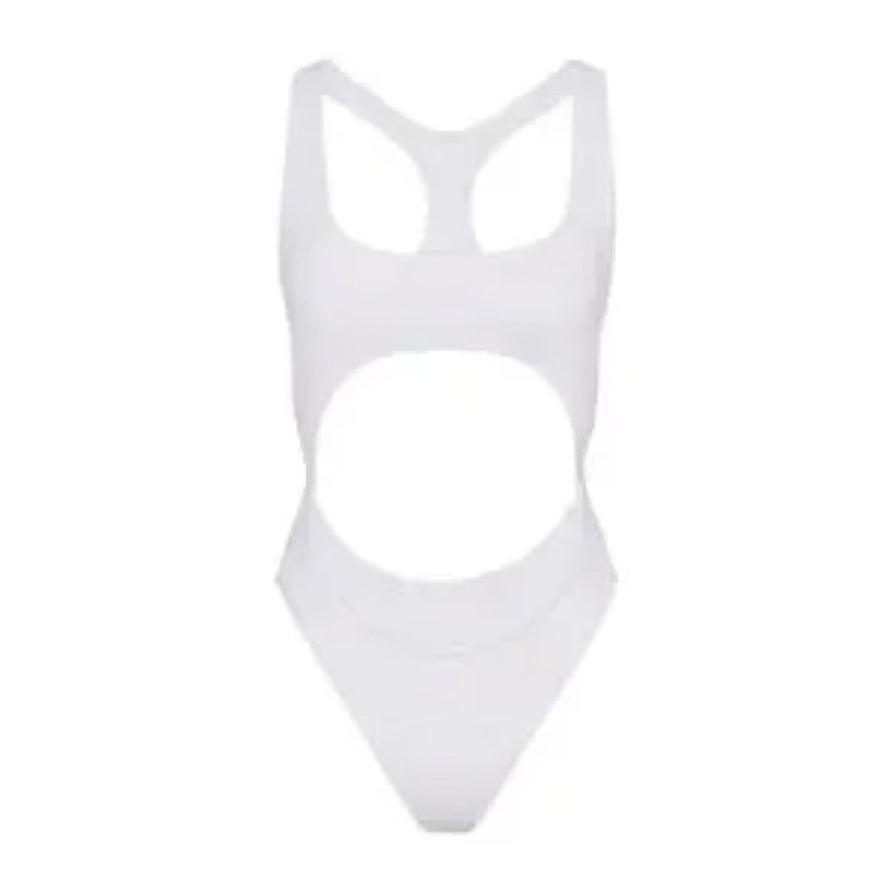 SKIMS Signature Swim Cutout Monokini White
